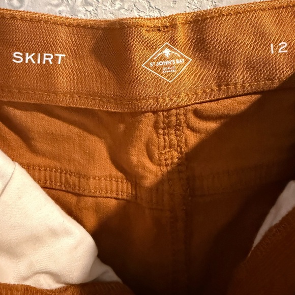 St. John's Bay Women's Rust Corduroy Midi Skirt - Picture 4 of 6